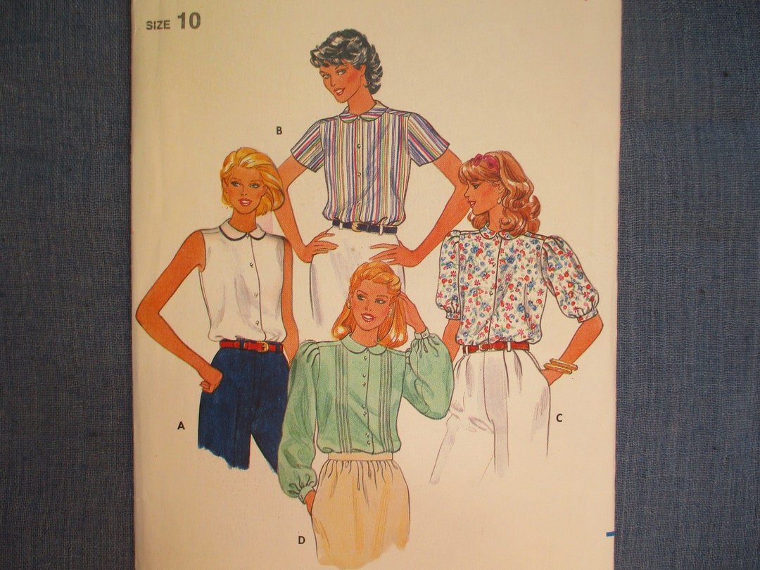 Vintage 1980s Butterick Sewing Pattern 4289 Misses Blouses UNCUT Size ...