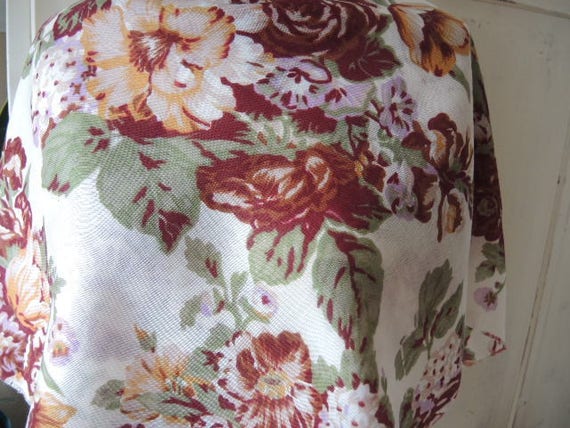 Vintage Glentex scarf acrylic floral flowers  30 … - image 2