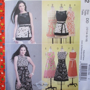 McCalls 2000s sewing pattern 5882 misses top tunics and dresses UNCUT size 12-14-16-18