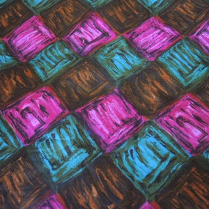 Vintage 1960s cotton sateen mid century abstract 42 inches wide