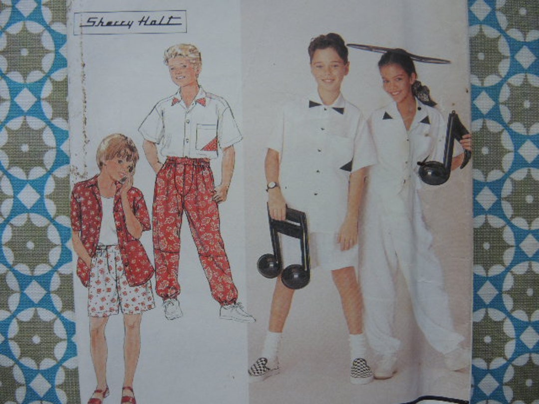 Vintage 1990s Simplicity Sewing Pattern 7299 Kids Pants or Shorts