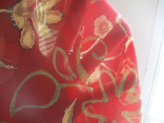 Vintage 1990s polyester scarf sheer abstract flor… - image 5