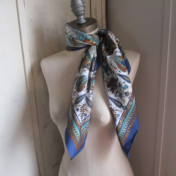 Vintage 1980s designer polyester scarf Cinzia Fio… - image 4