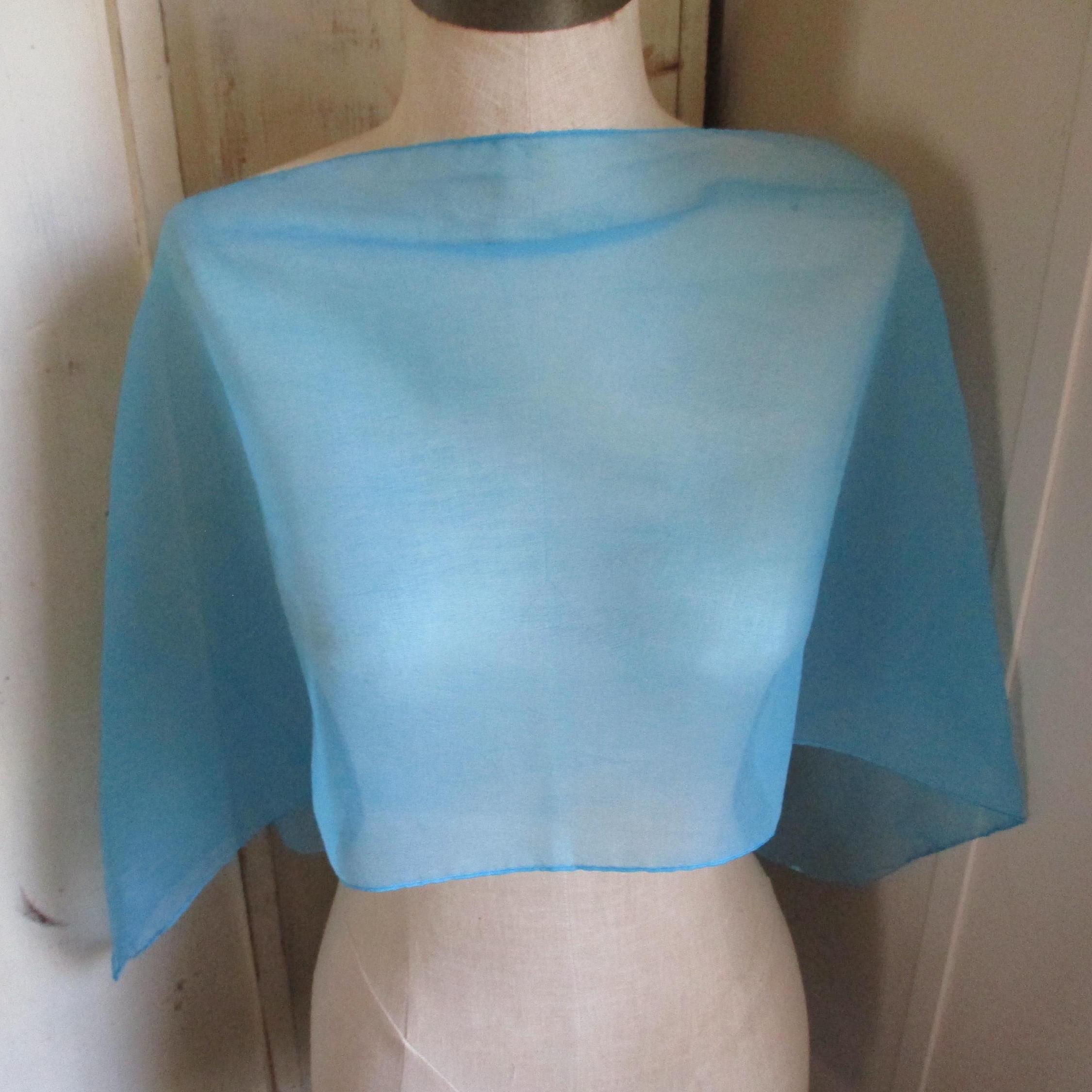 Nilon Scarf Vintage 1960s Sheer Scarf Nylon Sky Blue 13 X 43 Inches - Etsy
