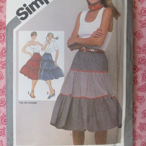 vintage 1980s simplicity sewing pattern 9918 misses pull on tiered skirt size 12