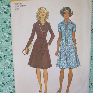 vintage 70er Jahre Schnittmuster Schnittmuster 6155 Misses Kleid Gr. 10