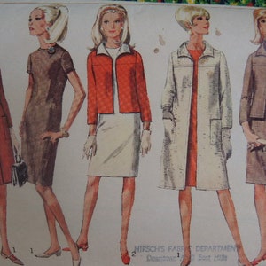 vintage 1960s Simplicity sewing pattern 6743 misses coat jacket and dress size 16