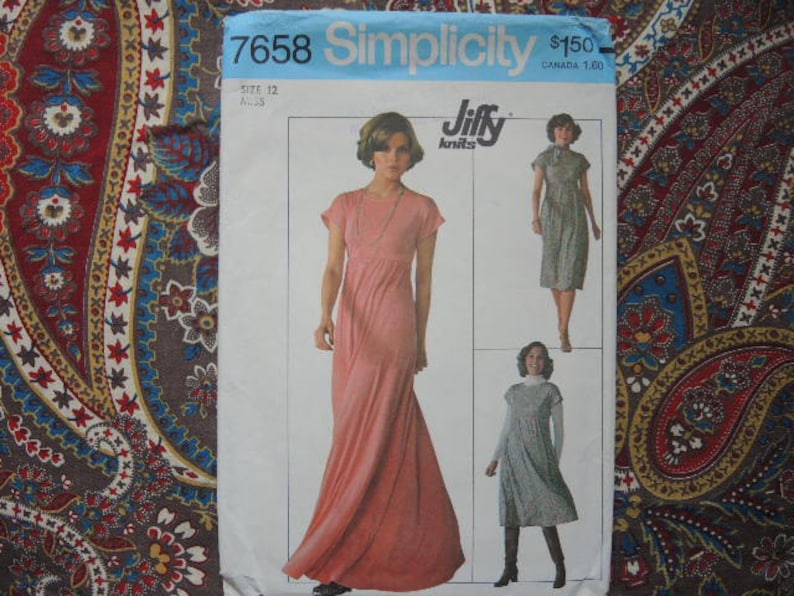 Vintage 1970s Simplicity Sewing Pattern 7658 Misses Jiffy Knit - Etsy