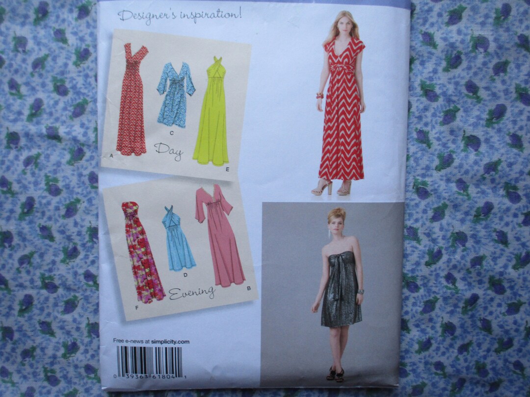 2010s Simplicity Sewing Pattern 1804 Misses Knit Dresss Each in Two ...
