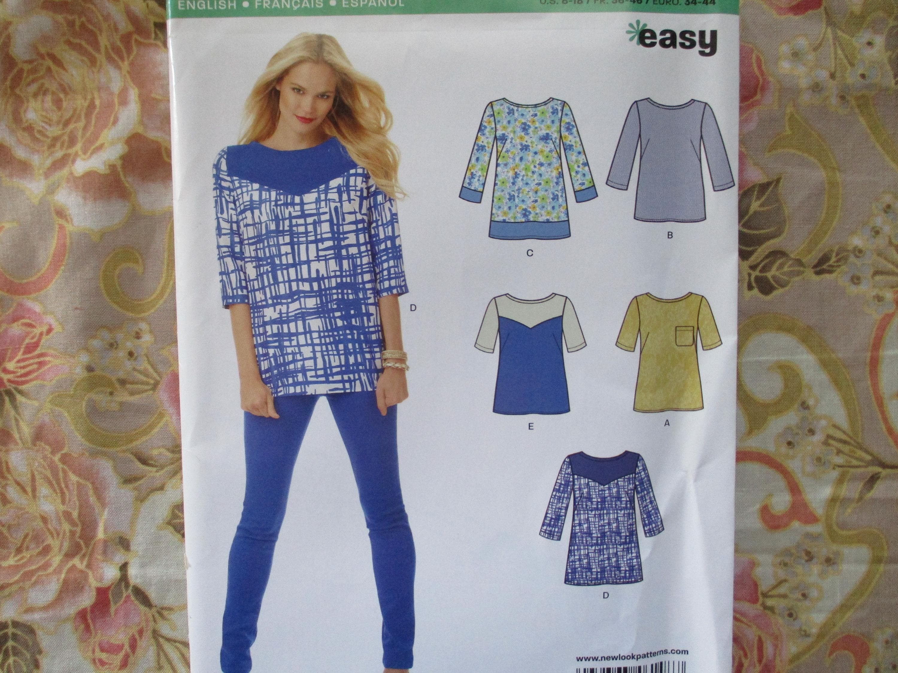 2010s New Look Sewing Pattern 6148 Misses Set of Tops Size 8-18 UNCUT ...