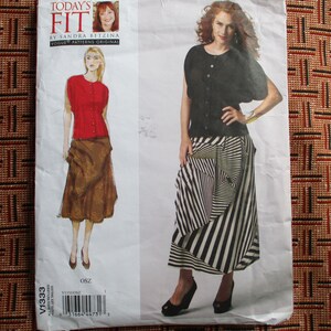 2010s Vogue sewing pattern Original 1333 Sandra Betzina blouse and skirt sizes XS-XXL