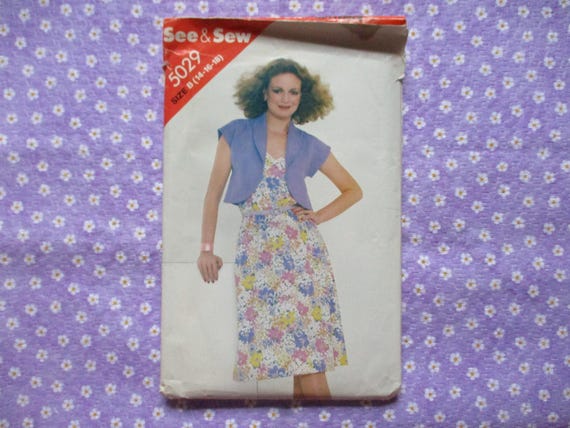 Patron De Couture Vintage Butterick 5996 - Robe à Bretelles + Veste, Tailles 40 à 44
