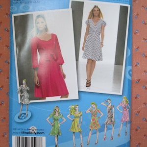 2000s sewing pattern Simplicity 2644 misses Dress with bodice and sleeve variations UNCUT sizes 16-24