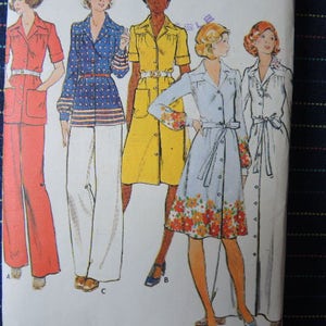 vintage 1970s Butterick sewing pattern 4109 misses dress top and pants size 14