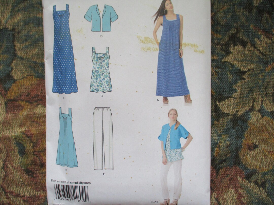 2010s Simplicity Sewing Pattern 1809 Misses Dress in Two Lengths or Top ...