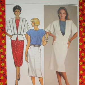 vintage 1980s Butterick sewing pattern 3117 Misses jacket skirt and top size 14-16-18 UNCUT