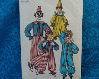 vintage 1970s Simplicity sewing pattern 7162 clown costume childrens size 10-12