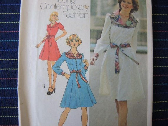 Vintage 1970s Simplicity Sewing Pattern 7130 Misses Dress in Two Lengths Size 10 - Etsy Vintage 1970s Simplicity Sewing Pattern 7130 Misses Dress in Two Lengths Size 10 - Etsy