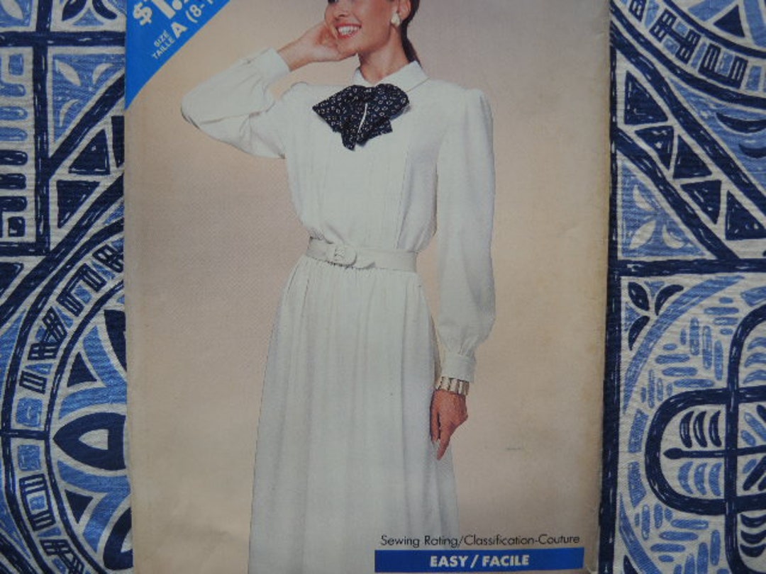 Vintage 1980s Butterick See and Sew Sewing Pattern 5809 Misses Dress ...