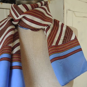 Vintage Glentex acetate scarf classic striped 13 x 44 inches