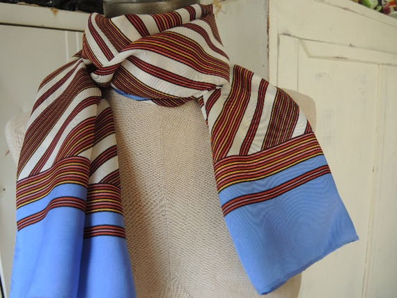 Vintage Glentex acetate scarf classic striped 13 … - image 1
