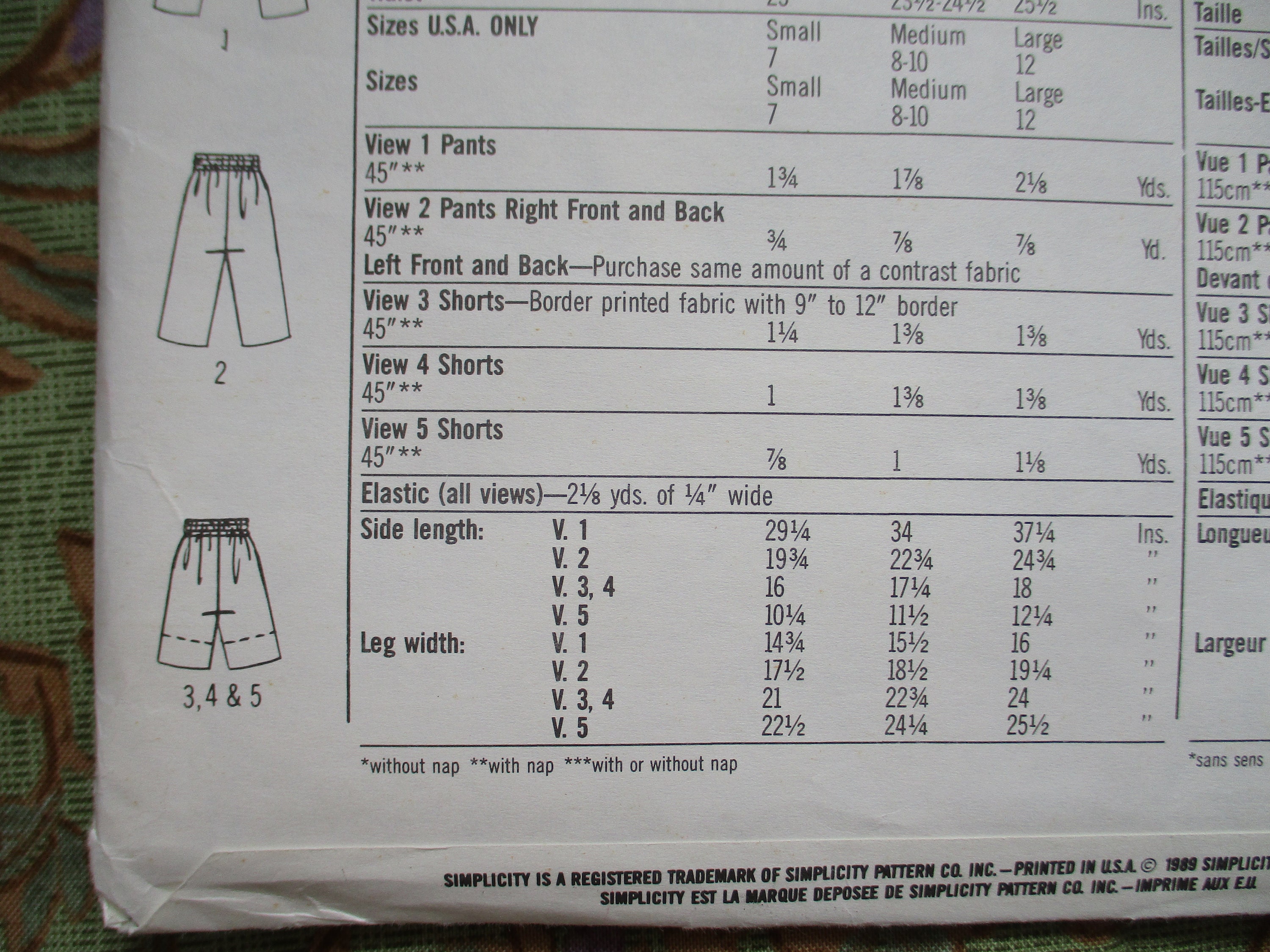 Vintage 1980s Simplicity Sewing Pattern 9068 Girls and Boys Pants