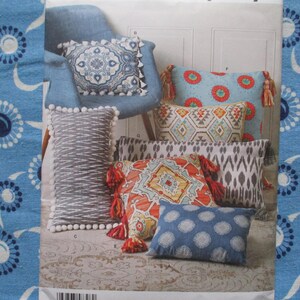 2000s Simplicity sewing pattern 8308 UNCUT tasseled  pillows in various styles UNCUT