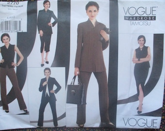 2000s Vogue sewing pattern Vogue Wardrobe Designer Tamotsu misses jacket top skirt and pants size 8-10-12
