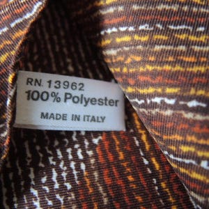vintage 1970s polyester scarf abstract diagonal stripes made in Italy  13 x 44 inches