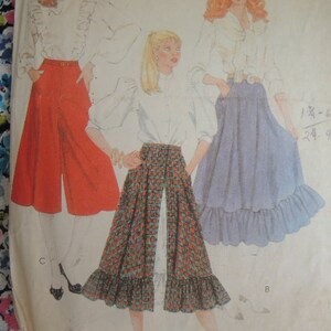 vintage 1970s McCalls sewing pattern 8101 disco era misses skirts and culottes size 10
