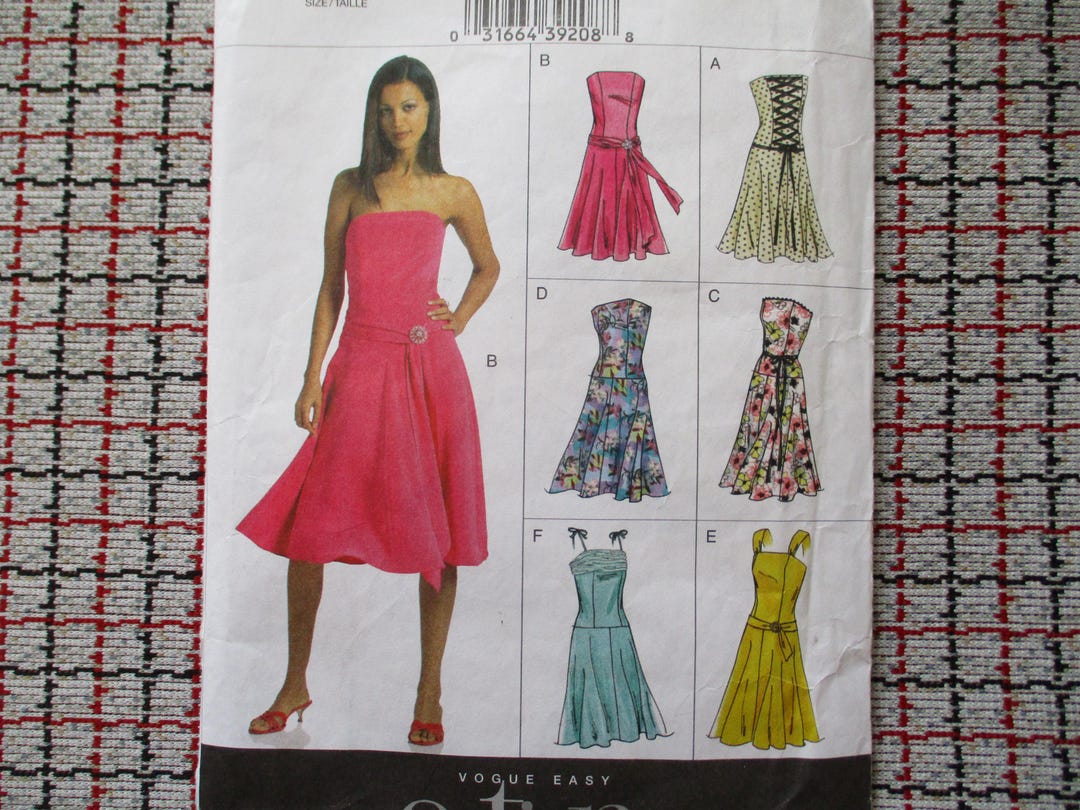 2000s Vogue Sewing Pattern 8019 Vogue Options Designer Misses Dress and ...