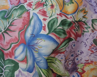 Vintage cotton decor fabric Stanley King Studio abstract flowers floral 2 yards 20 inches 54 inches wide