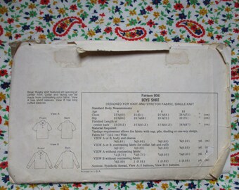 hope様特注品 Vintage 1980s Kwik Sew Sewing Pattern 806 Boys Rugby Shirt