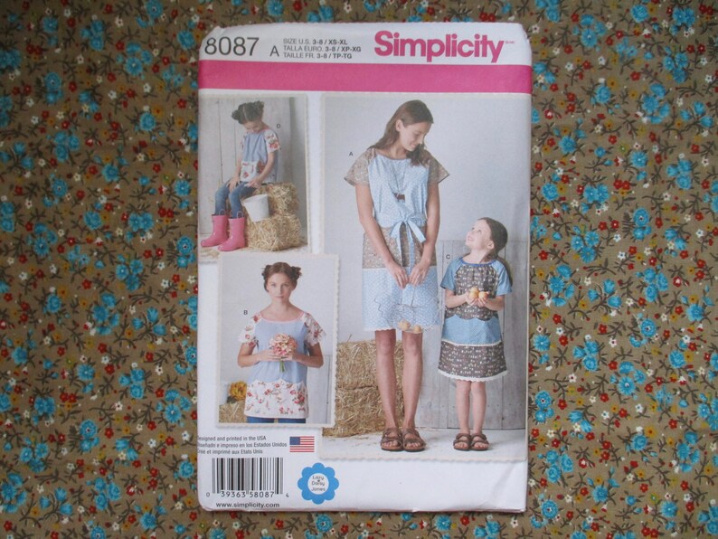 2010s Sewing Pattern Simplicity 8087 Child and Misses Pullover Dress ...