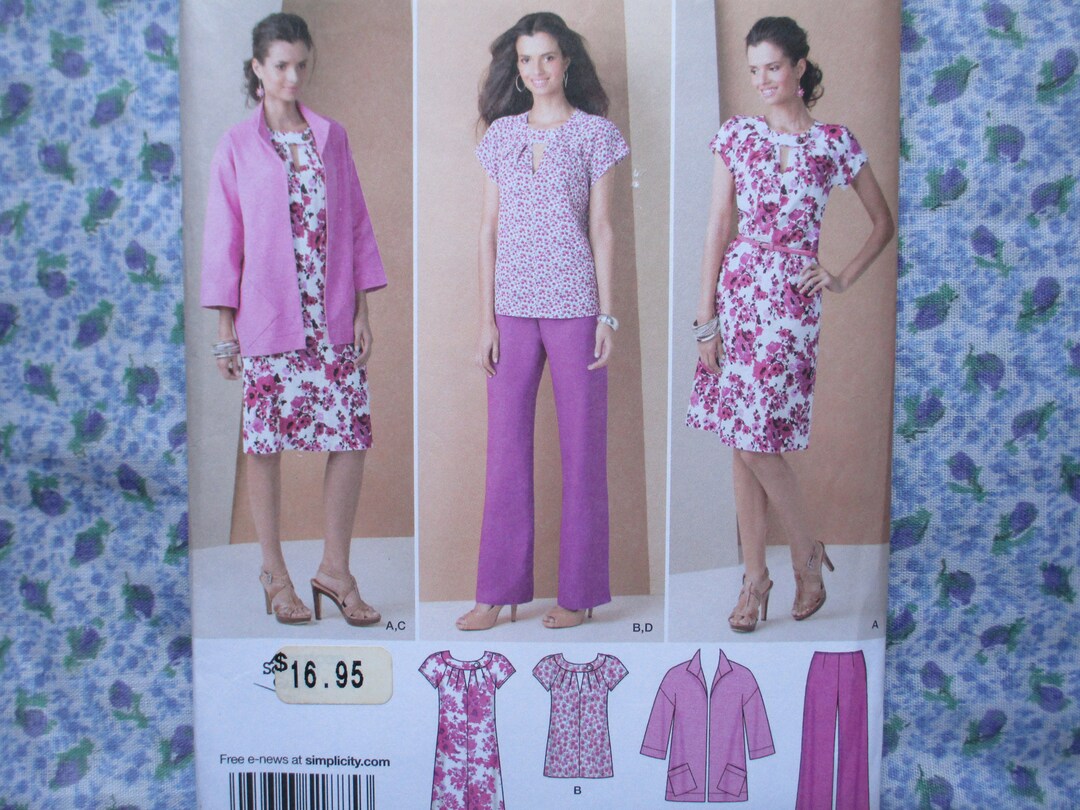 2010s Simplicity Sewing Pattern 1885 Missesdress or Tunic Jacket and ...