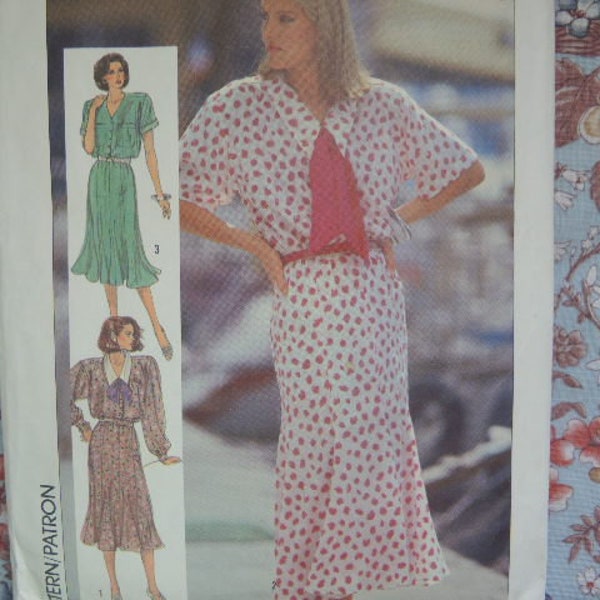 vintage 1980s simplicity sewing pattern 7510 misses dress size 10-12