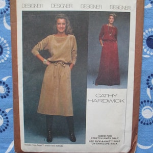 vintage 1970s Simplicity sewing pattern 8652 Cathy Hardwick Designer pullover two piece dress in two lengths size 14