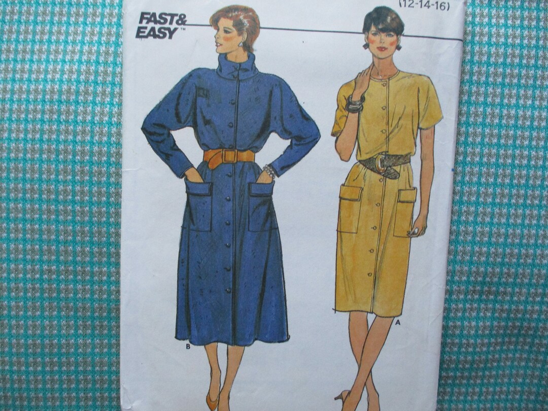 Vintage 1980s Butterick Sewing Pattern 6744 Misses Loose Fitting Dress ...