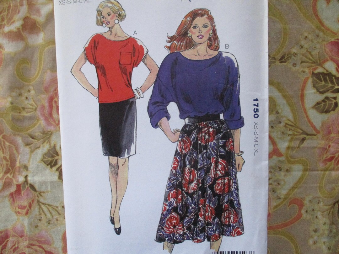 2010s Kwik Sew Sewing Pattern 1750 Missest Tops and Skirts Sizes XS-S-M ...
