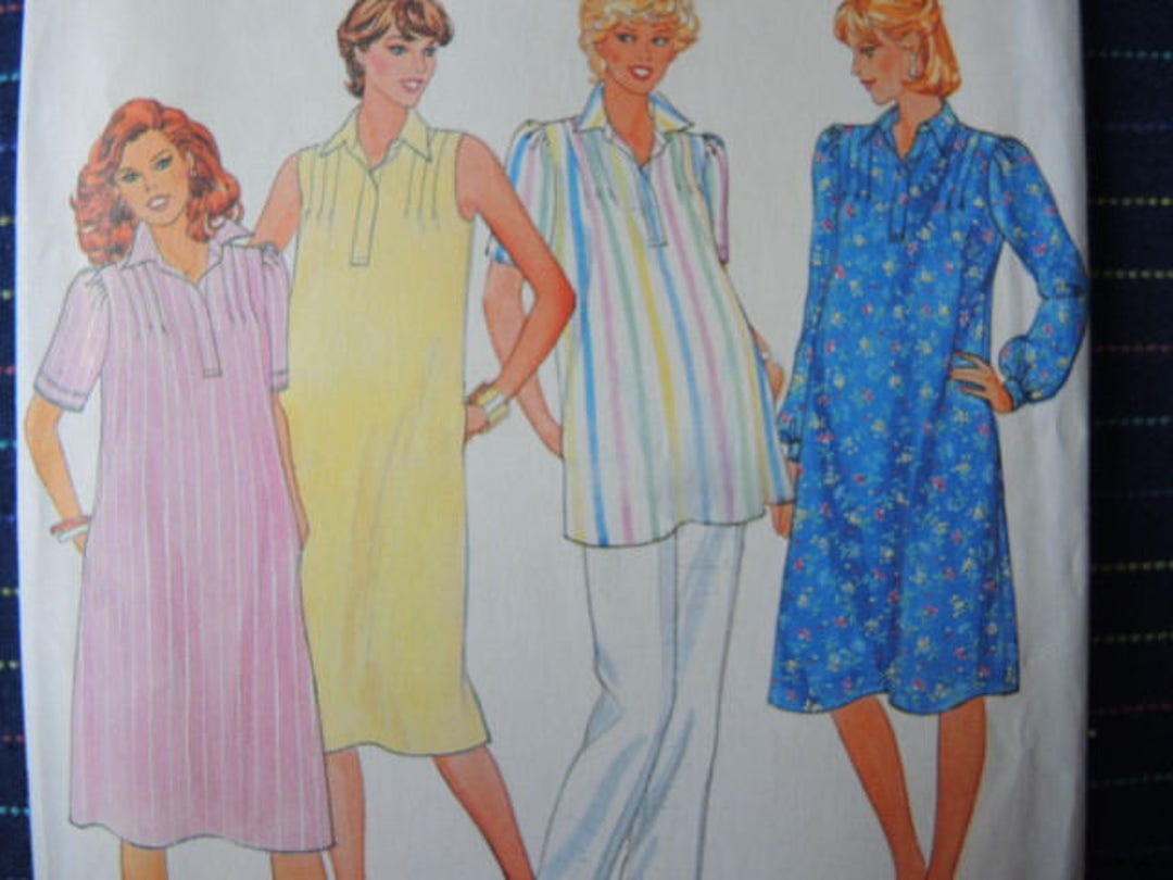 Vintage 1980s Butterick Sewing Pattern 4304 Misses Maternity Dress