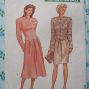 vintage 1980s Butterick sewing pattern 6717 Misses jacket and skirt size 8-10-12