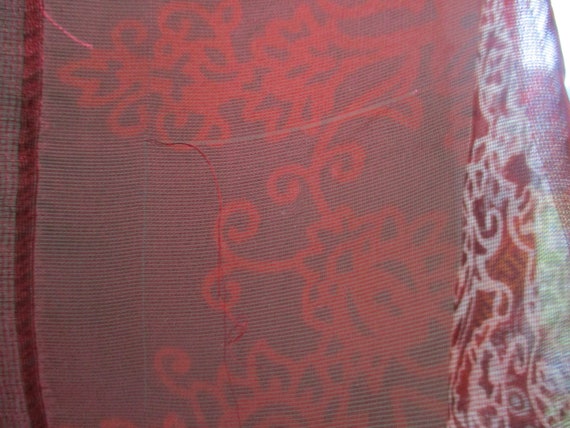 Vintage sheer shimmery silk like polyester scarf … - image 8