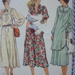 vintage 1980s Vogue sewing pattern 7142 misses dress tunic or top and pants size 12