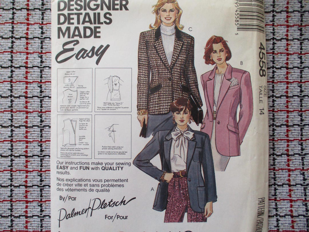 Vintage 1980s Mccalls Sewing Pattern 4558 Misses Lined Jacket UNCUT ...