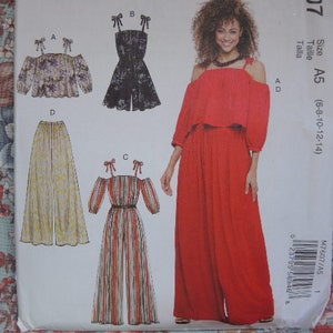 2000s McCalls Schnittmuster 7607 Miss Top Strampler Jumpsuit und Hose UNCUT Größen 36-40