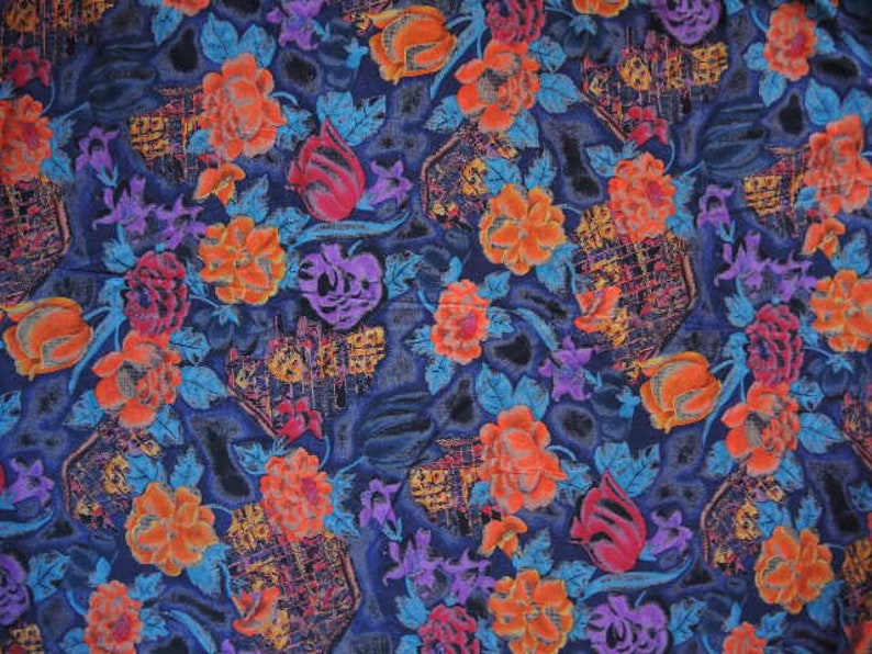 vintage 1980s T shirt fabric abstract urban abstract floral reversible slightly sheer