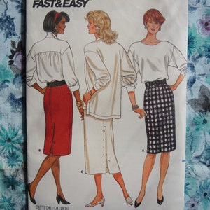 vintage 1980s Butterick sewing pattern 5735 fast & Easy misses skirt size 8-10