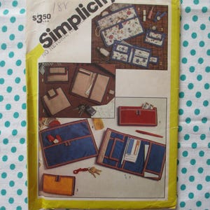 Vintage 1980-tals Simplicity sömnadsmönster 6230 diverse tillbehör plånbok/väska/sminkväska