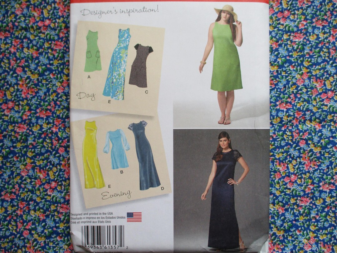 2010s Simplicity Sewing Pattern 1357 Misses Dress in Two Lengths Size ...