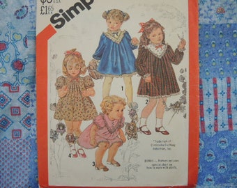 vintage 1980s Simplicity sewing pattern 5629 Cinderella toddler girls dress size 3